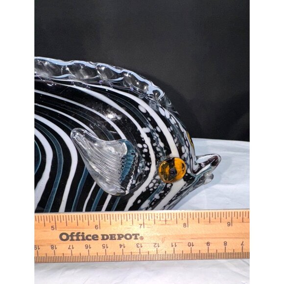 Hand Fused Vinci Art Glass Queen Angelfish By Dynasty Gallery - Picture 9 of 10
